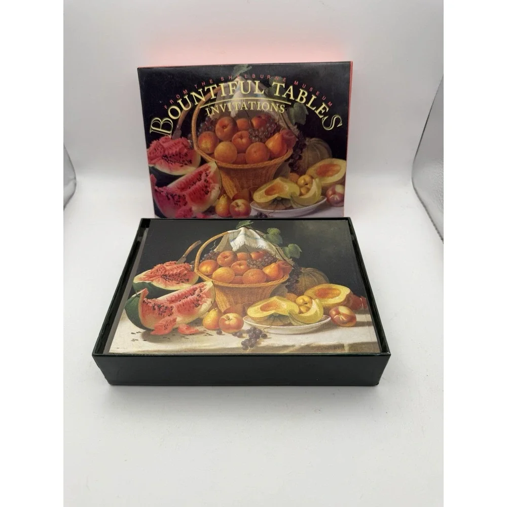 Vintage 1992 Shelburne Museum Bountiful Tables Boxed Invitations Cards Galison